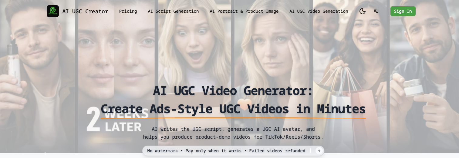 AI UGC Creator AI Marketing Advisor logo